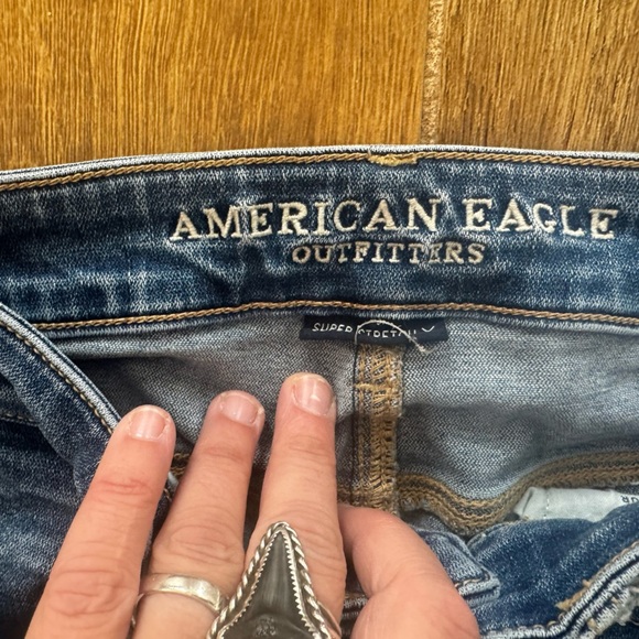 American Eagle Super Stretch Jegging Distressed Skinny Jean Women’s 4 Long #1055 - Picture 3 of 8